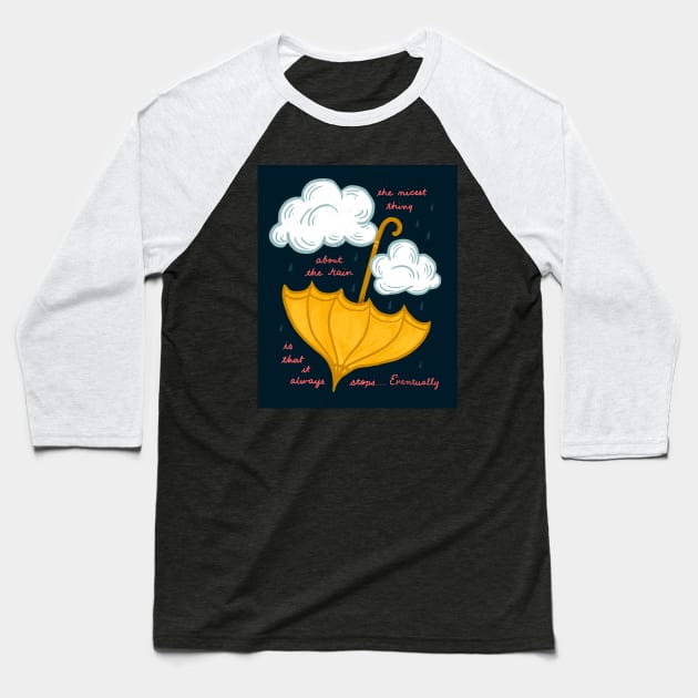 Rainy day Baseball T-Shirt by VictoriaBlackDesigns